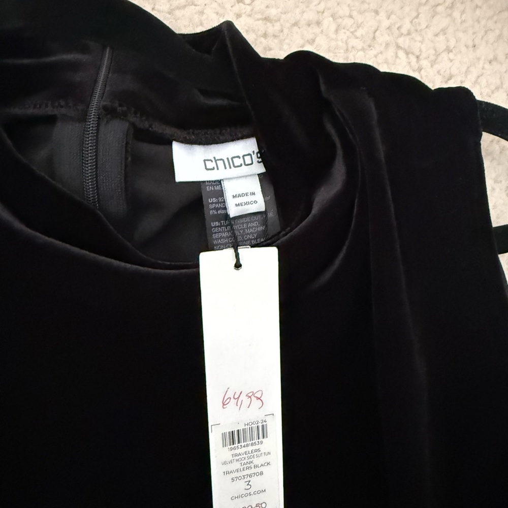 Black Velvet Sleeveless dress from Chico’s, size 3 by Chico’s, equal to XL( 16) - Picture 3 of 4
